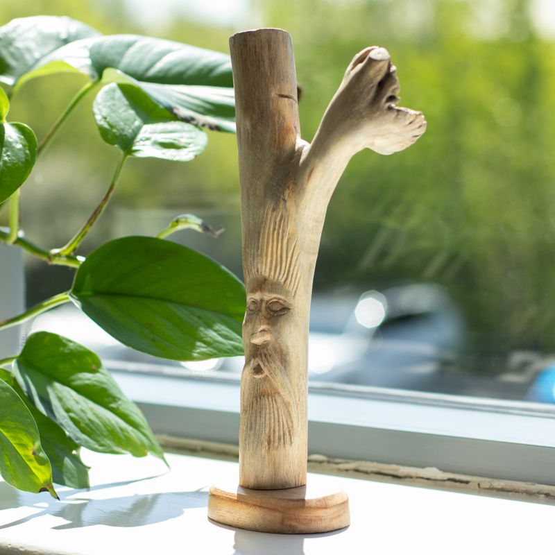 Sculpture en bois parasite naturel - Greenman
