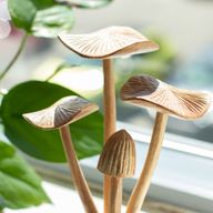 Sculpture en Bois Parasite Composée de 4 Gros Champignons