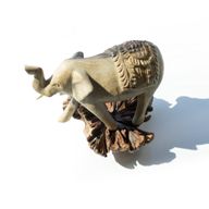 Sculpture en bois artisanale - Éléphant marchant