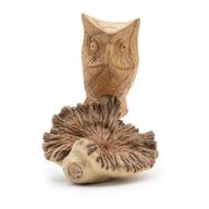 Sculpture Artisanale en Bois Parasite – Hibou Observateur