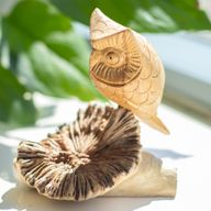 Sculpture Artisanale en Bois Parasite – Hibou Observateur
