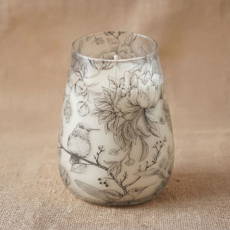 Bougie Illustrée en Verre – Collection Dessinée par la Flamme – Grand Modèle