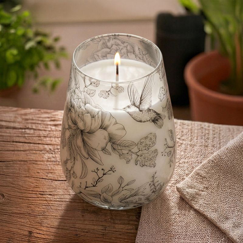 Bougie Illustrée en Verre – Collection Dessinée par la Flamme – Grand Modèle