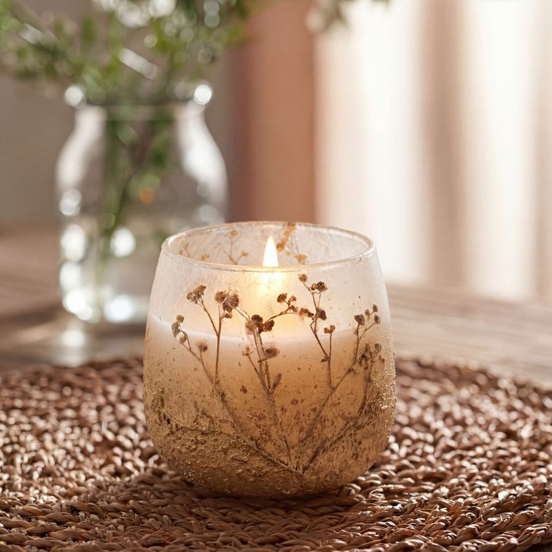 Bougie en Verre Forêt Lumineuse – Modèle Moyen