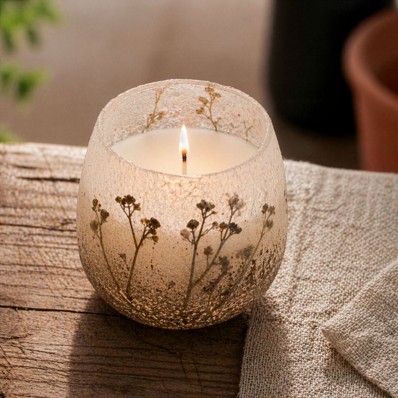 Bougie en Verre Forêt Lumineuse – Modèle Moyen
