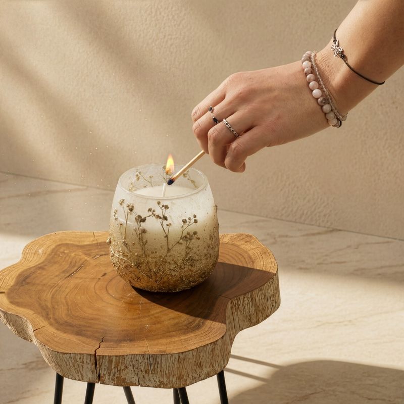 Bougie en Verre Forêt Lumineuse – Modèle Moyen