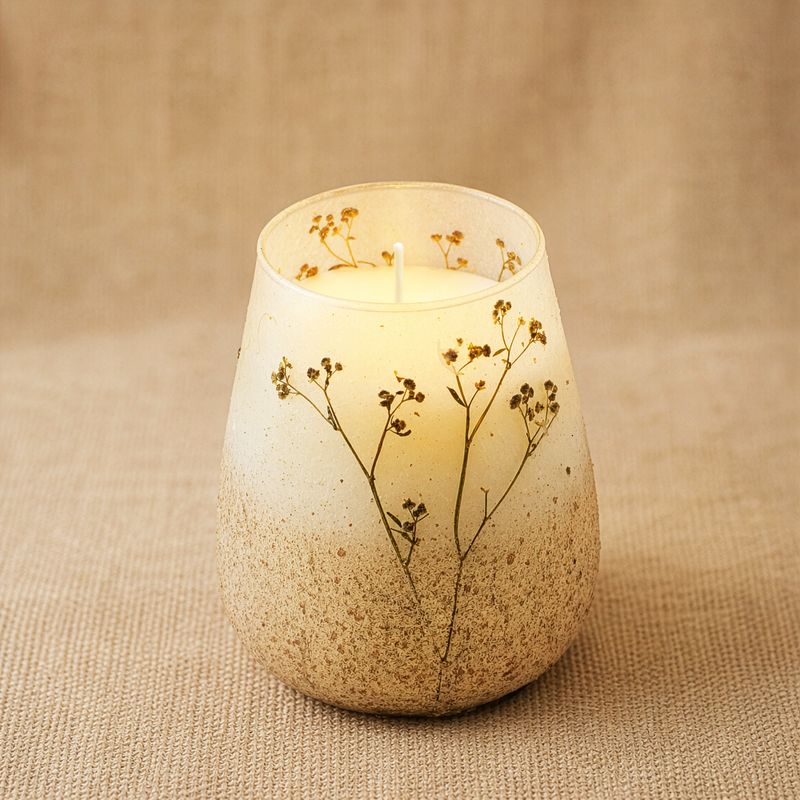 Bougie en Verre Forêt Lumineuse – Grand Modèle