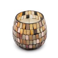 Bougie en Verre Mosaïque Ambre – Petit Modèle