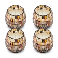 Bougie en Verre Mosaïque Ambre – Petit Modèle