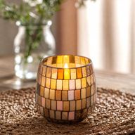 Ambre mosaïque - Bougies en bocal en verre - Moyen