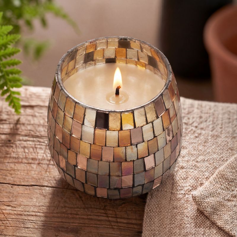Ambre mosaïque - Bougies en bocal en verre - Moyen