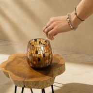 Ambre mosaïque - Bougies en bocal en verre - Moyen