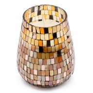 Bougie en Verre Mosaïque Ambre – Grand Modèle