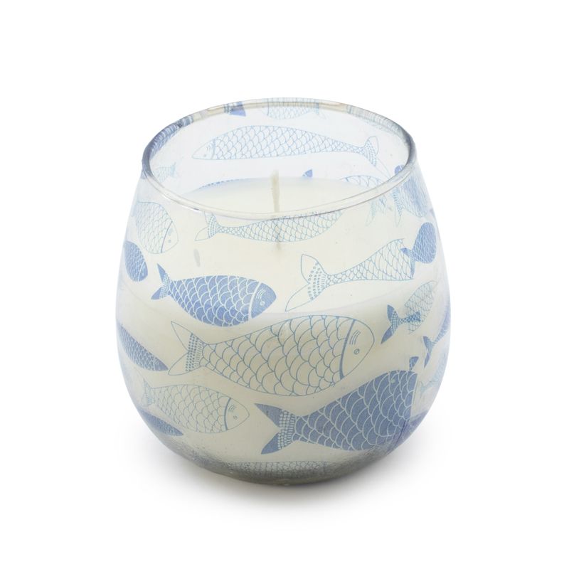 Bougie en Verre Motif Poissons – Petit Modèle
