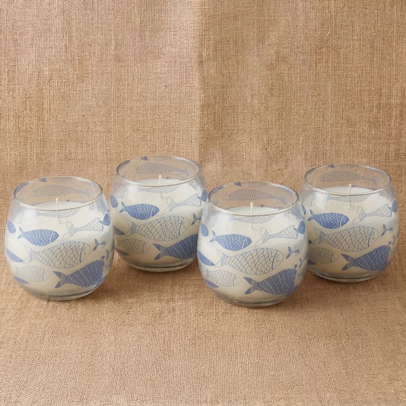 Bougie en Verre Motif Poissons – Petit Modèle