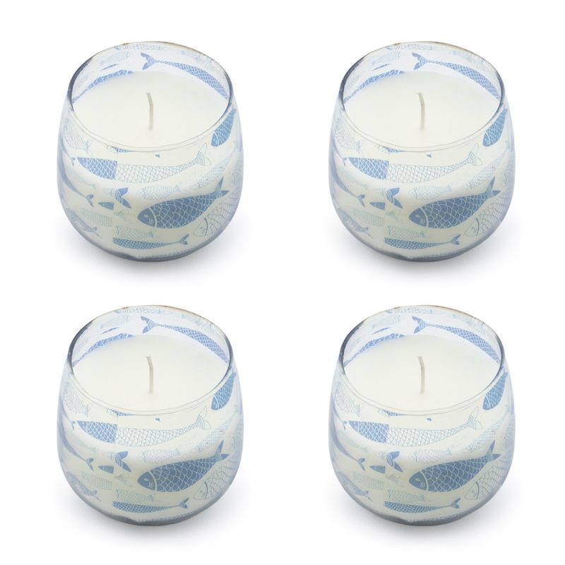 Bougie en Verre Motif Poissons – Petit Modèle