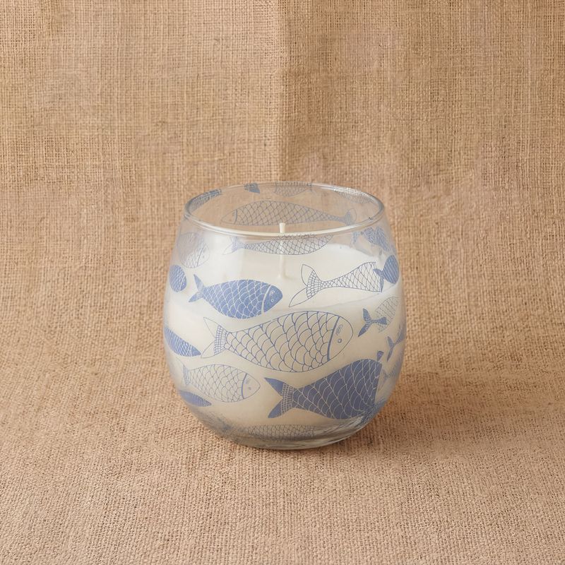 Bougie en Verre Motif Poissons – Petit Modèle
