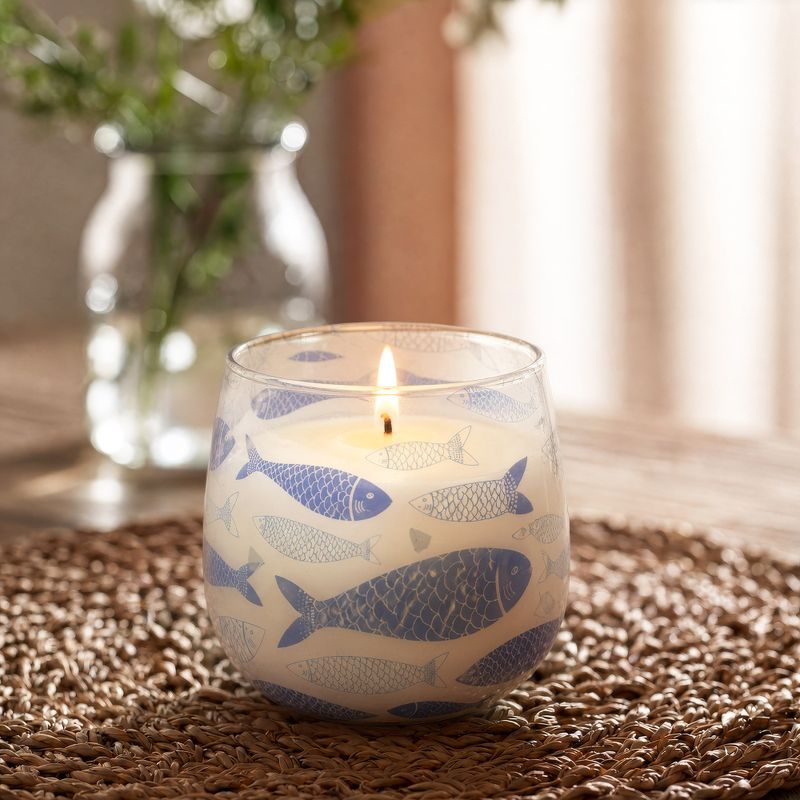Bougie en Verre Poisson Marin – Modèle Moyen