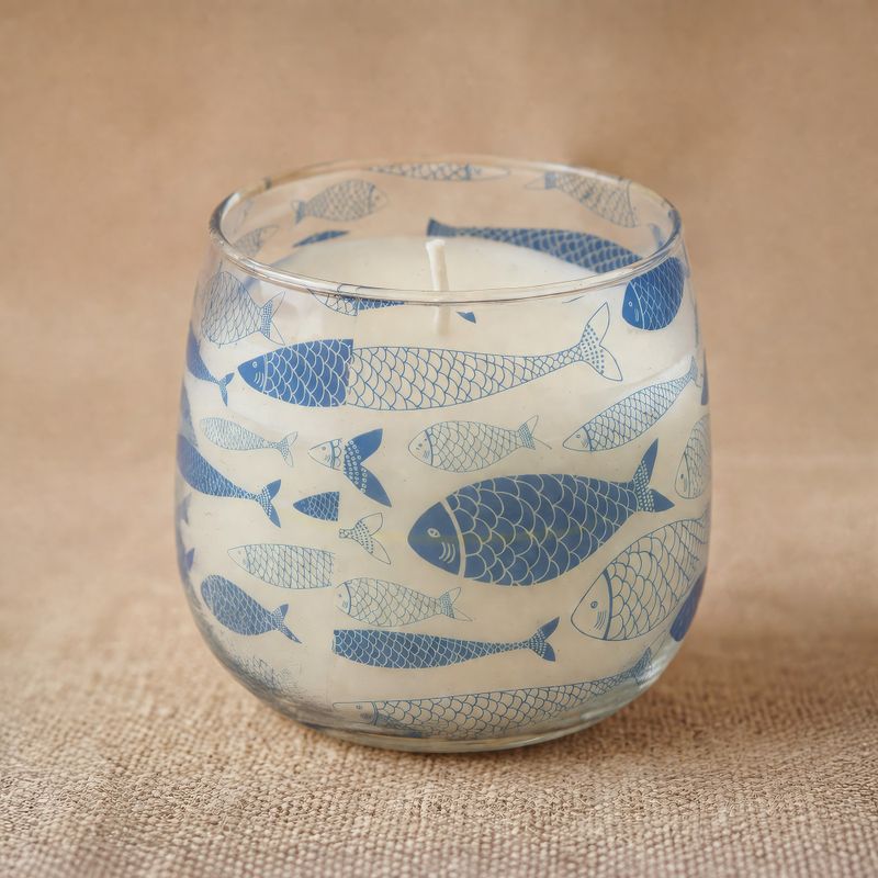 Bougie en Verre Poisson Marin – Modèle Moyen