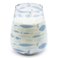 Bougie en Verre Motif Poissons – Grand Modèle