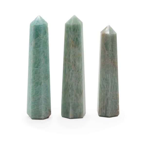 Obélisque Hexagonal en Amazonite Naturelle - Pointe Polie env. 11 cm