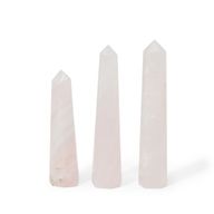 Pointes obélisques à six faces en pierre gemme, environ 11 cm - quartz rose
