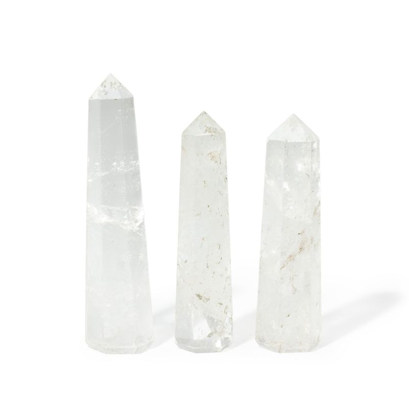 Pointes d'obélisque à six faces en pierre gemme, environ 11 cm - Quartz clair