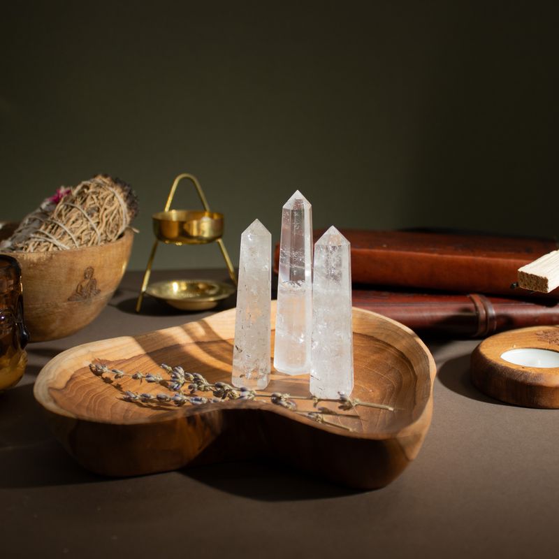 Pointes d'obélisque à six faces en pierre gemme, environ 11 cm - Quartz clair