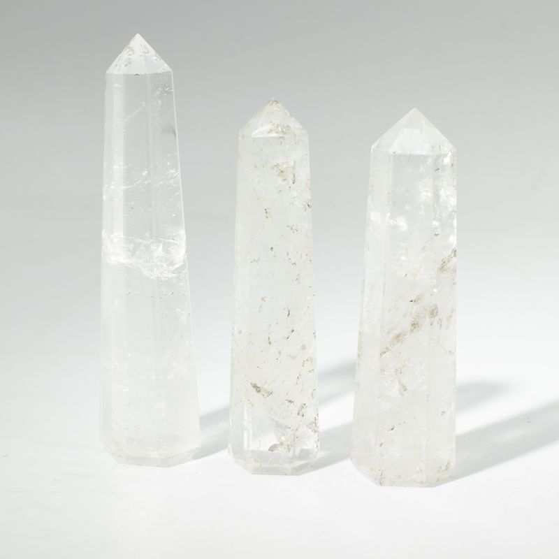 Pointes d'obélisque à six faces en pierre gemme, environ 11 cm - Quartz clair