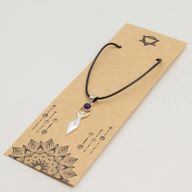 Pendentifs dévotionnels indiens - Plaqué argent (corde de 45 cm) - Déesse Améthyste