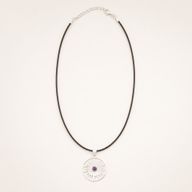 Pendentifs dévotionnels indiens - Plaqué argent (cordon de 45 cm) - Améthyste Sun Worship