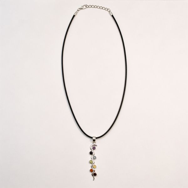 Pendentifs dévotionnels indiens - Plaqué argent (cordon de 45 cm) - Chakra du serpent