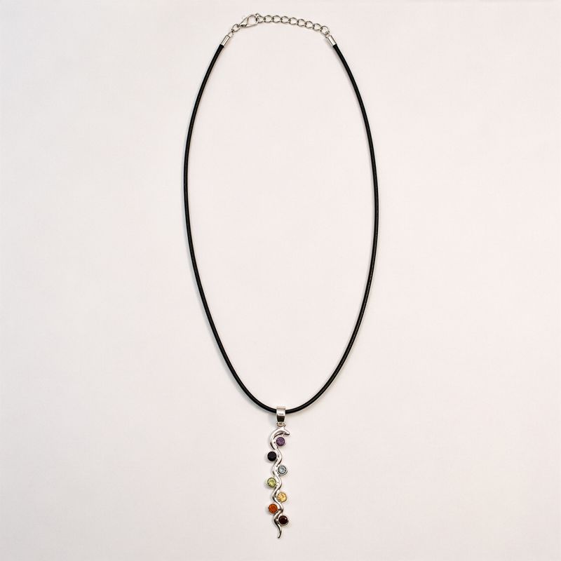 Pendentifs dévotionnels indiens - Plaqué argent (cordon de 45 cm) - Chakra du serpent