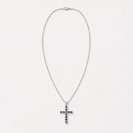 Pendentifs dévotionnels indiens - Plaqué argent (chaîne de 45 cm) - Crucifix Ionite