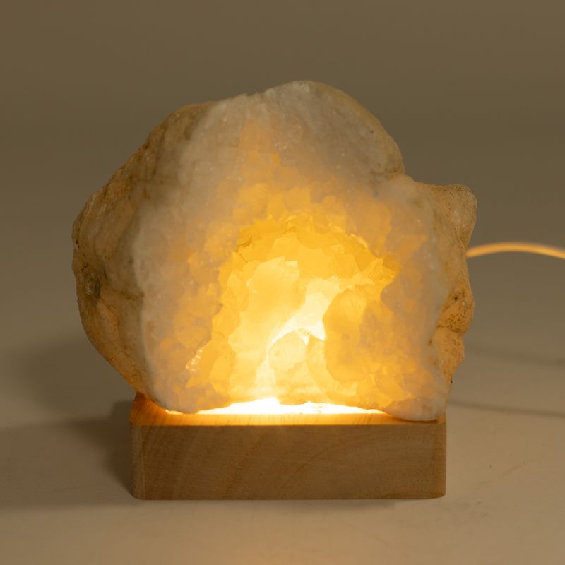 Socle LED USB Carré en Bois 8 cm – Blanc Froid/Chaud/Jour