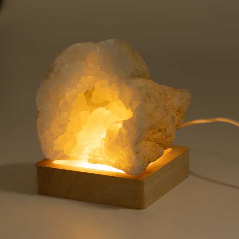 Socle LED USB Carré en Bois 8 cm – Blanc Froid/Chaud/Jour