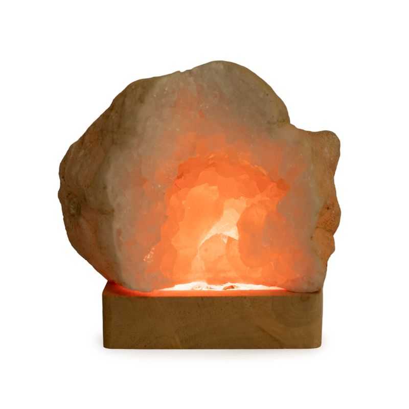 Socle LED USB Carré en Bois 8 cm – Multicolore