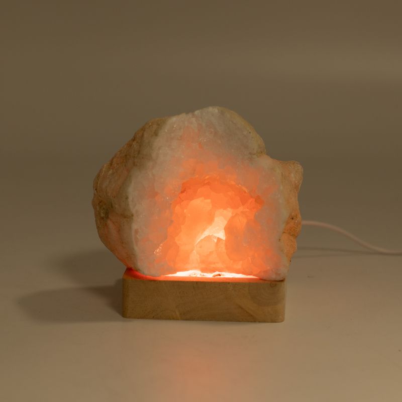 Socle LED USB Carré en Bois 8 cm – Multicolore