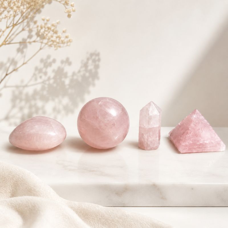 Gemmes Assorties en Présentoir Prêt à la Vente – Quartz Rose