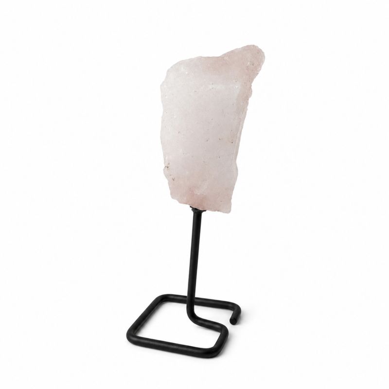 Spécimen de Quartz Rose sur Socle Métallique