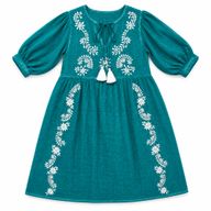 (M-L) Nomad Sari de la collection Med - Robe - Turquoise avec broderie et pompon