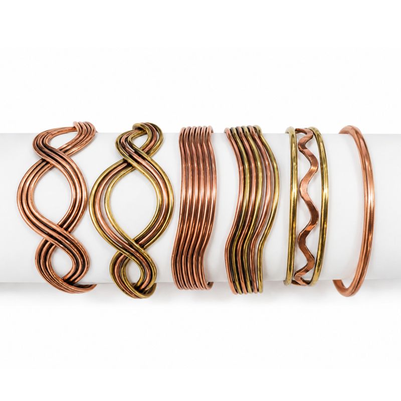 Bracelets Ondes Élémentaires en Cuivre – Modèles Assortis