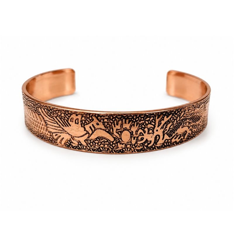 Bracelets Style Médiéval en Cuivre Massif – Gravures Affirmations Assorties