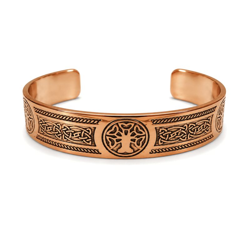 Bracelets Style Médiéval en Cuivre Massif – Gravures Affirmations Assorties