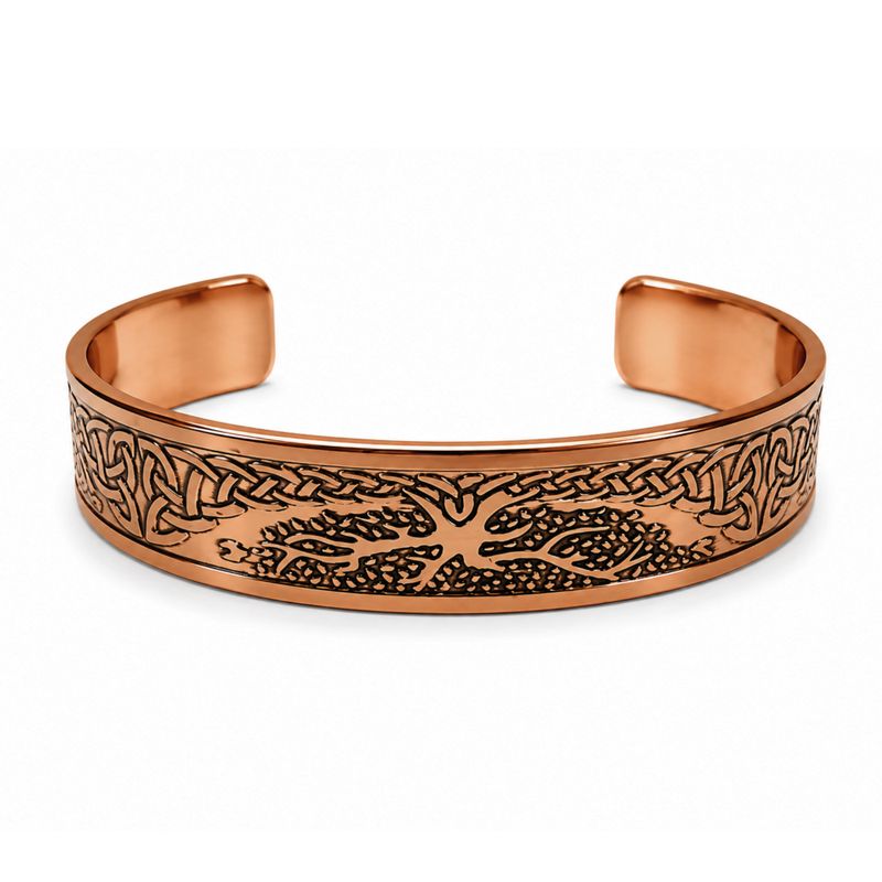Bracelets Style Médiéval en Cuivre Massif – Gravures Affirmations Assorties