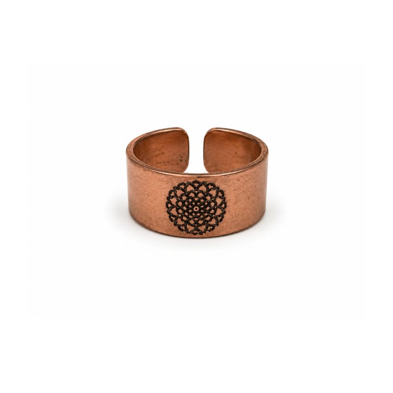 Bagues en Cuivre Artisanales avec Symboles – Motifs Assortis