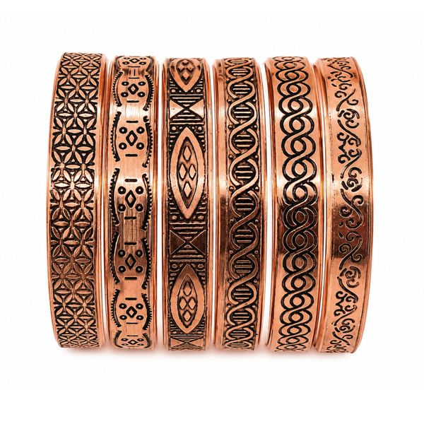Bracelets en Cuivre Massif - Énergie Nomade - Gravures Assorties