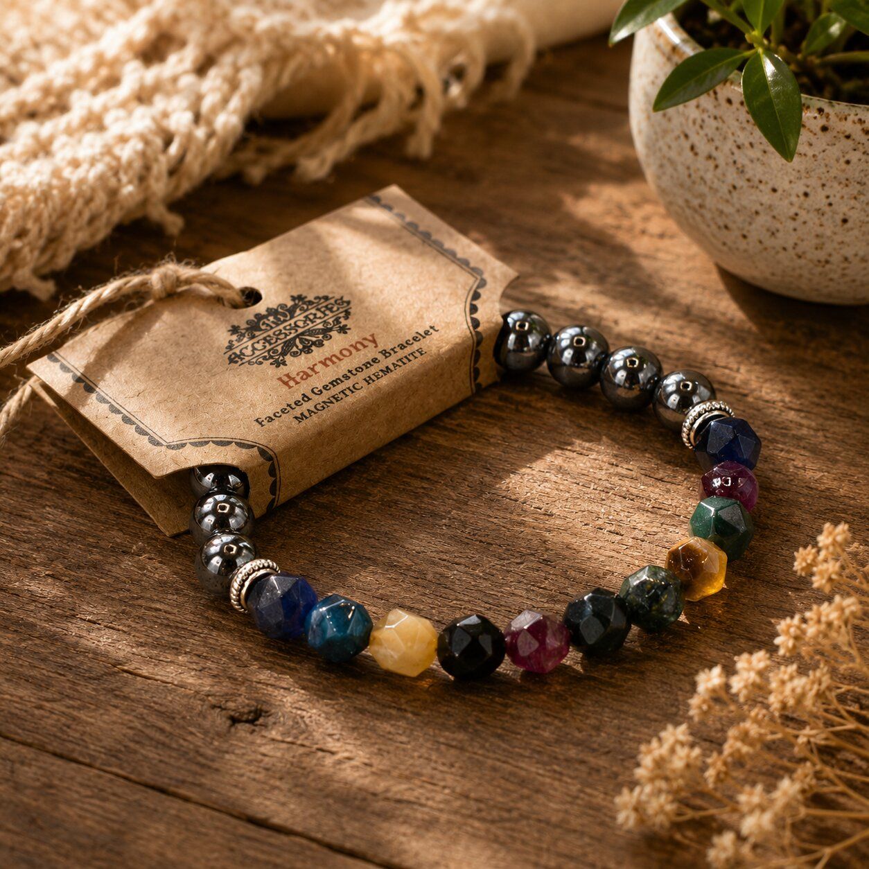 Bracelet en Gemme à Facette