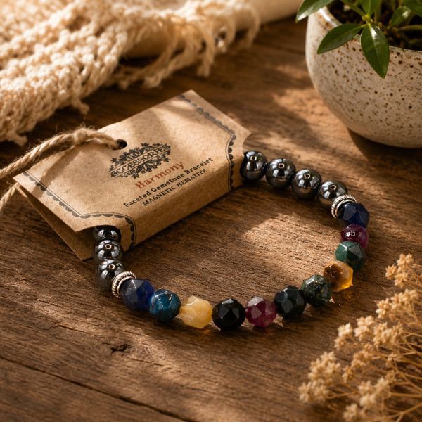 Bracelet en Gemme à Facette