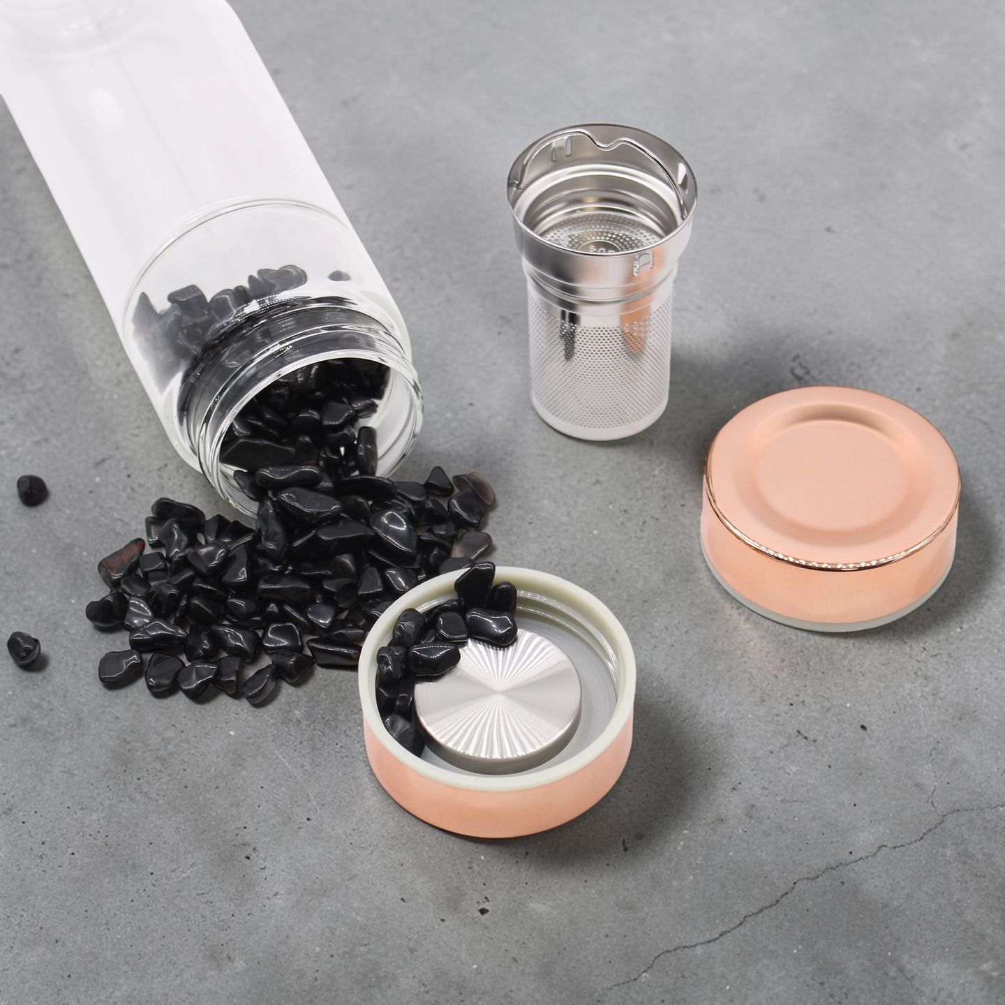Bouteilles Infuseurs à Thé en Verre avec Cristaux